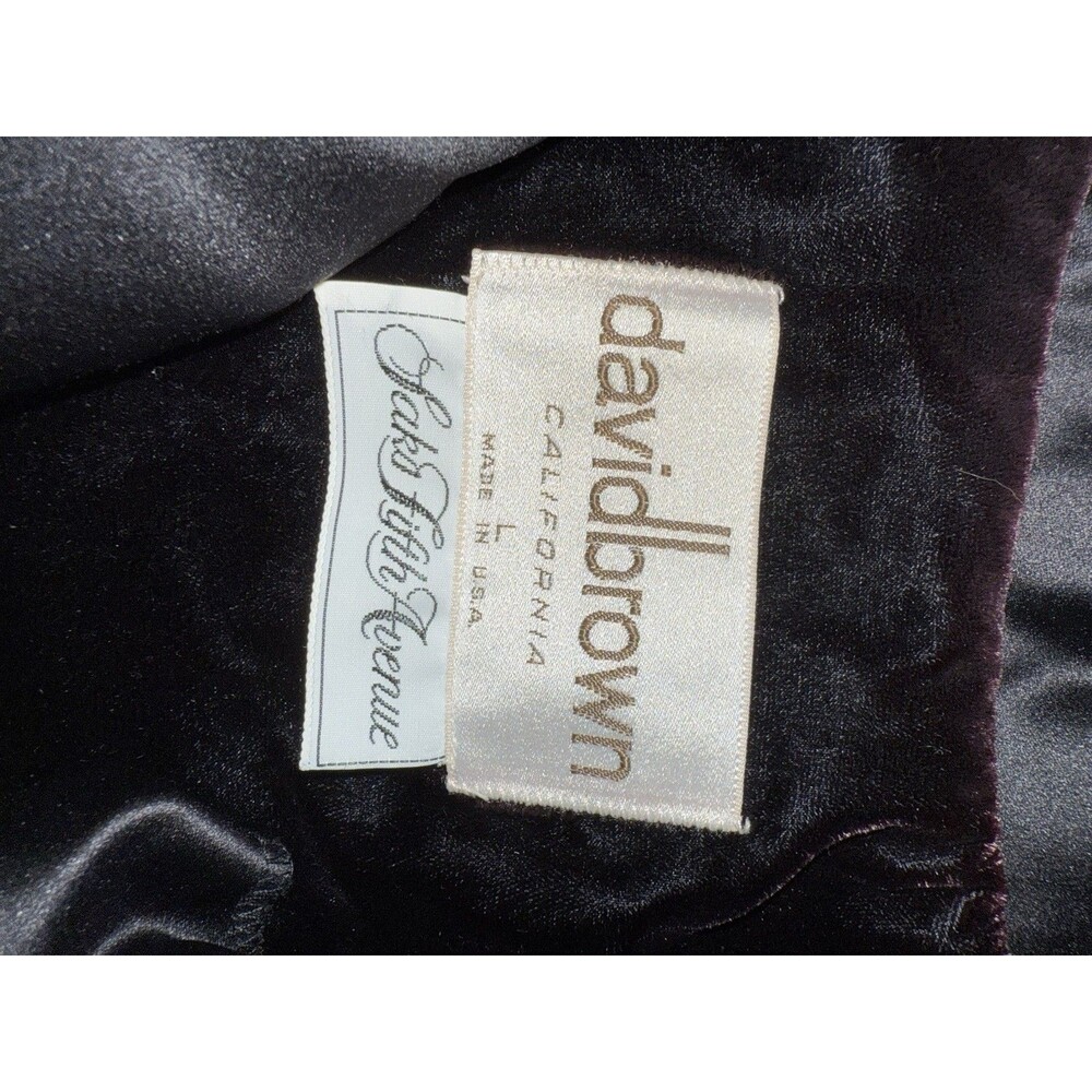 VTG David Brown Saks Fifth Ave Velvet Opera Maxi Gown Old Hollywood Couture L - Picture 6 of 14